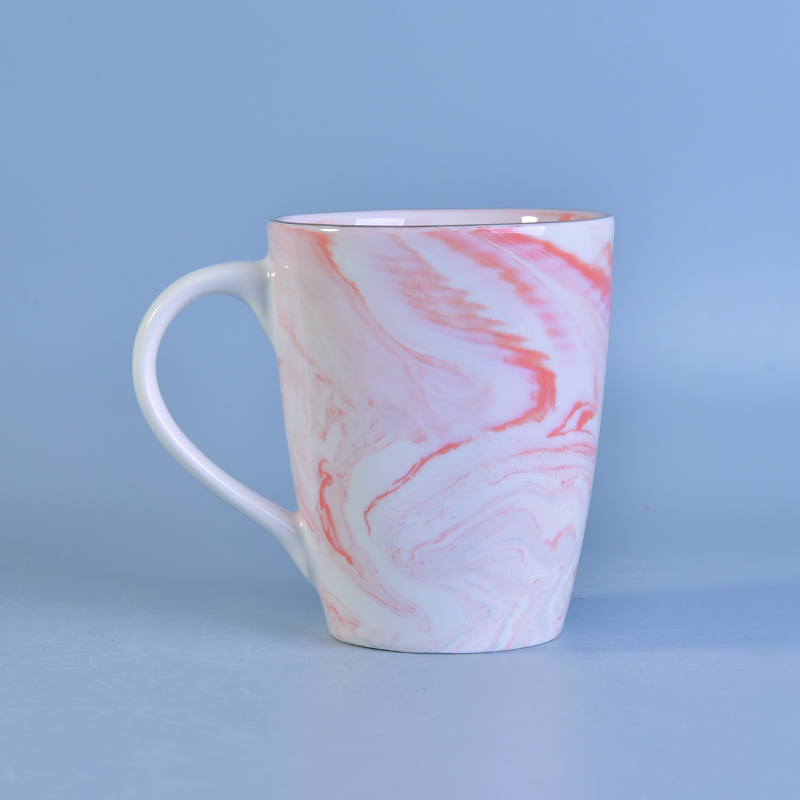 Alimento sicuro 404ml ceramica Mug portacandele con finiture in marmo