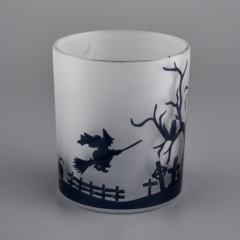磨砂10盎司玻璃蜡烛罐，可定制印刷