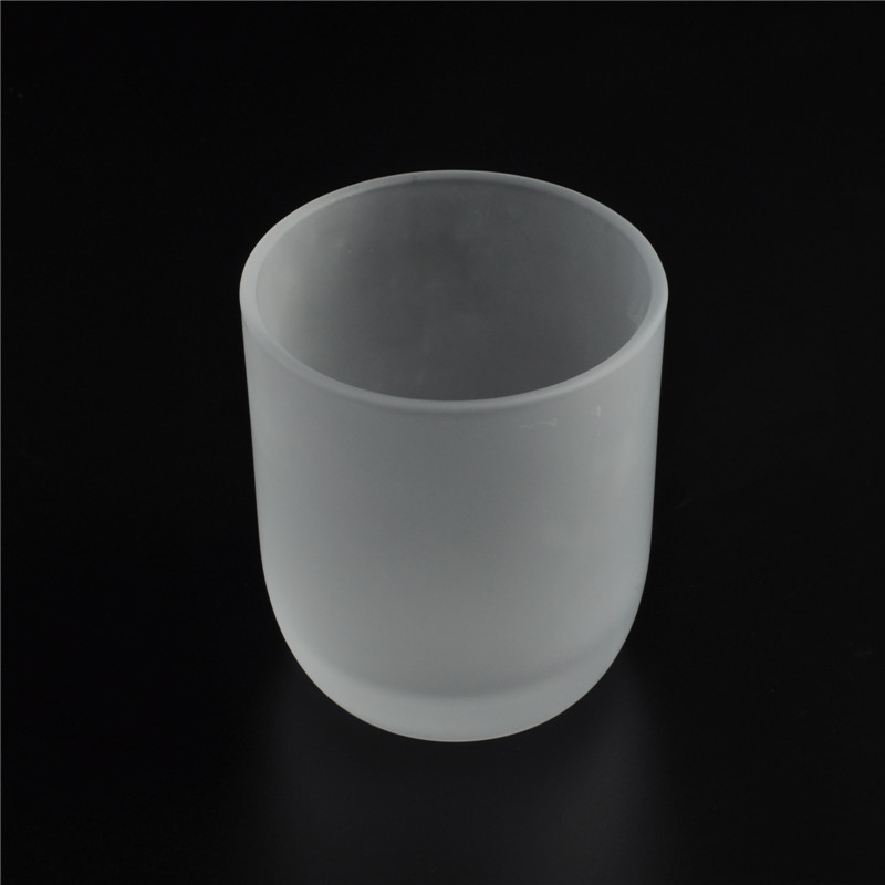 Frosty round the bottom of the glass votive candle cup