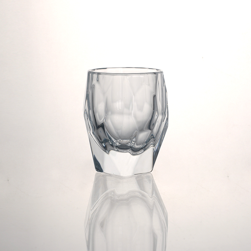 Glass candle holder with special shape