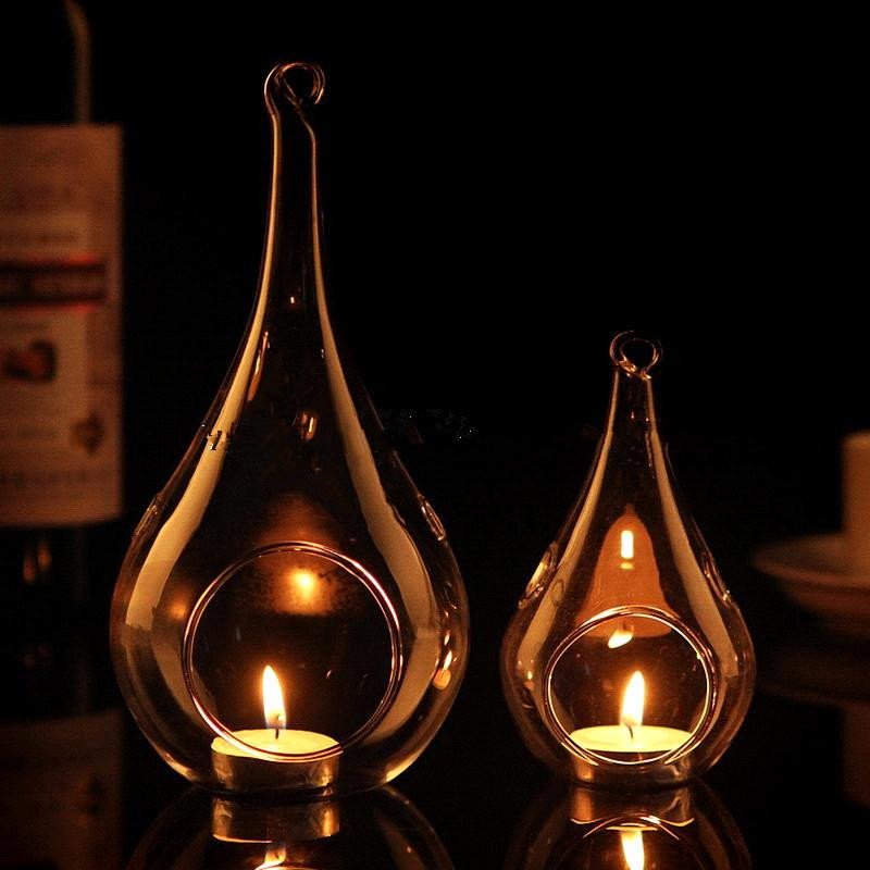 Glass hanging candle holder balls