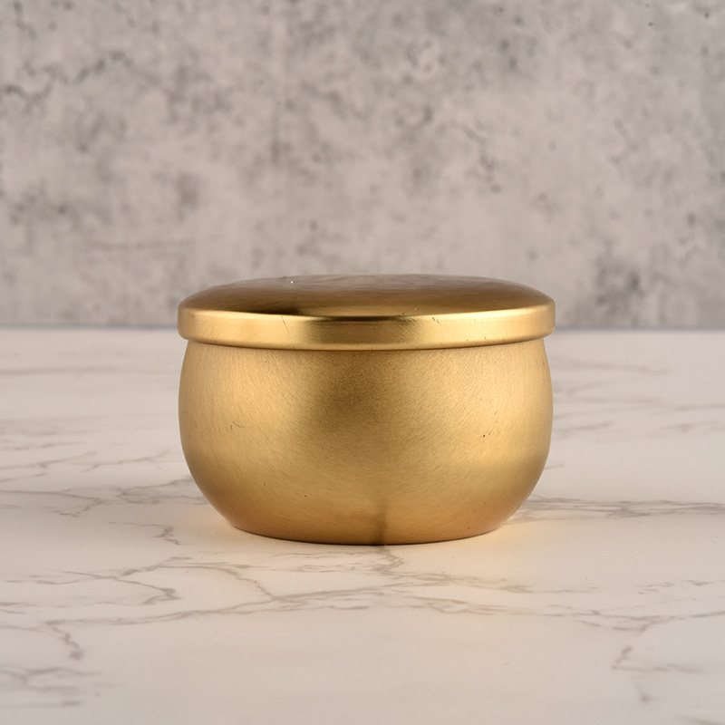 Gold Tin 3oz Tin Candle Candle Cover Coverne Boitle مع Lids