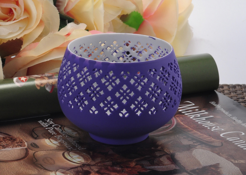 Graceful hollow out ceramic votive candle holder wholesale