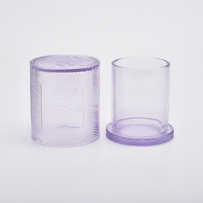 Frascos de vela em forma de H com tampas de vidro