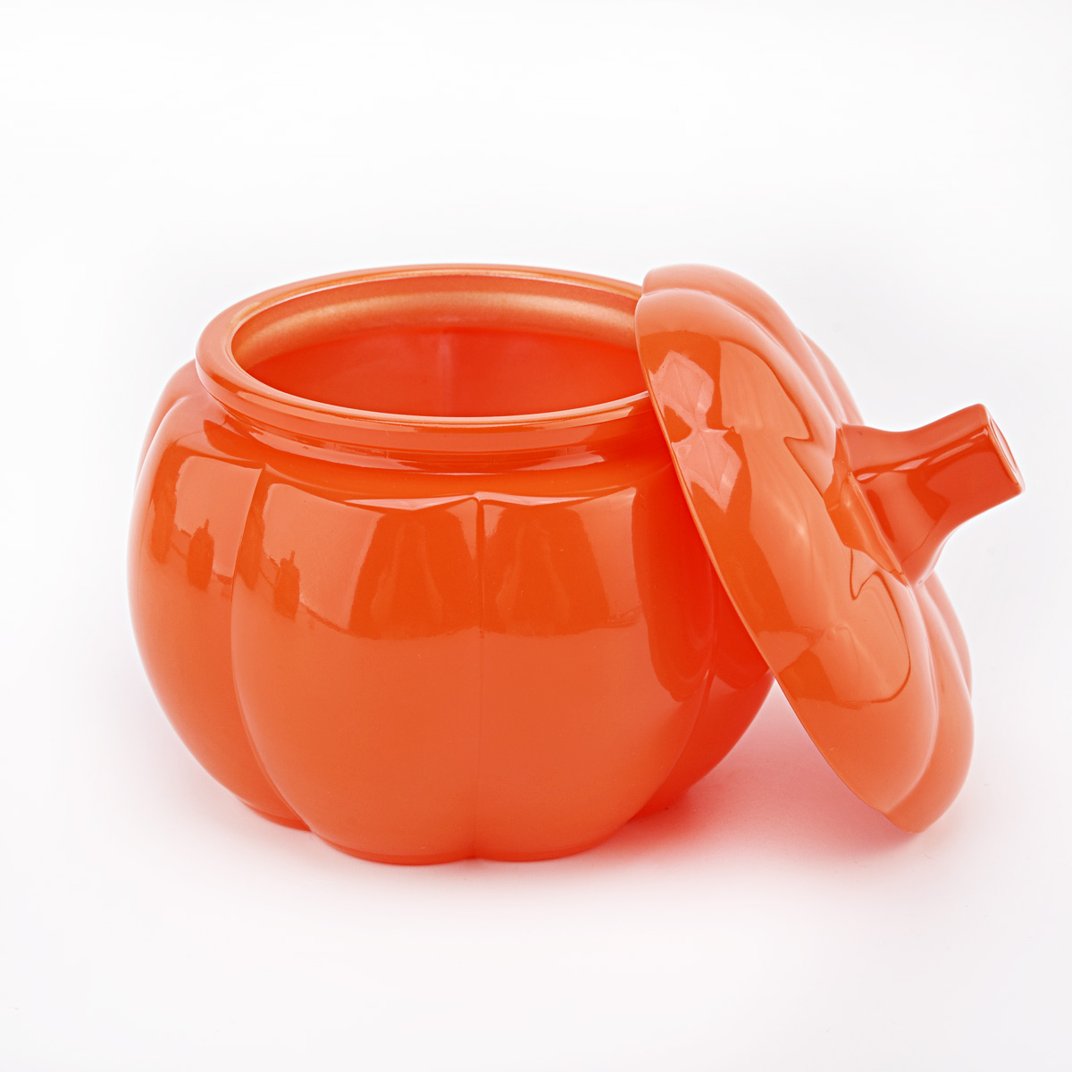 Jarra de abóbora laranja de halloween para uma jarra de doce de vidro de velas com tampa de vela de vidro de abóbora jarra