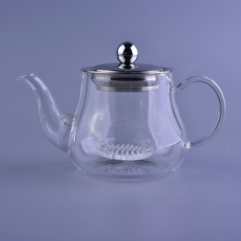手工制造耐热玻璃茶壶带玻璃过滤器