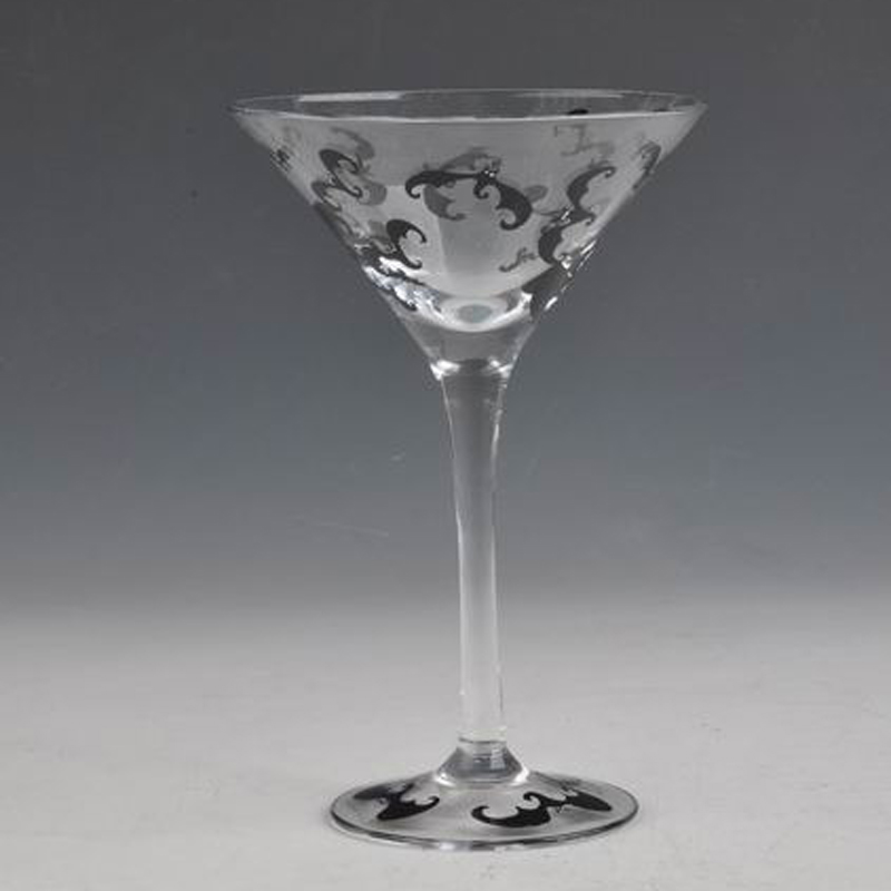 Copas de Martini de vidrio vasos de pintado a mano