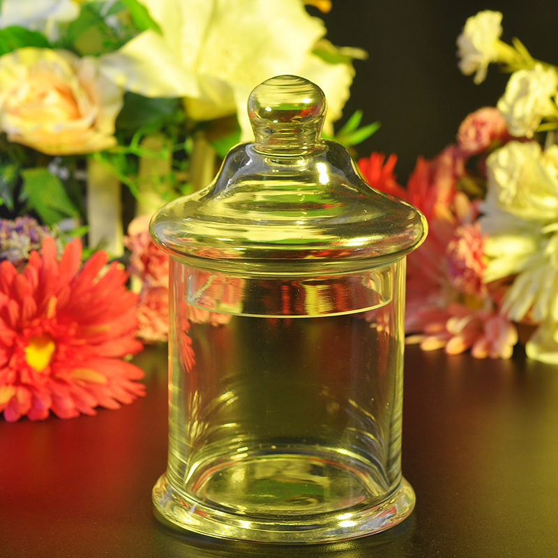 Hand made glass jar with lid