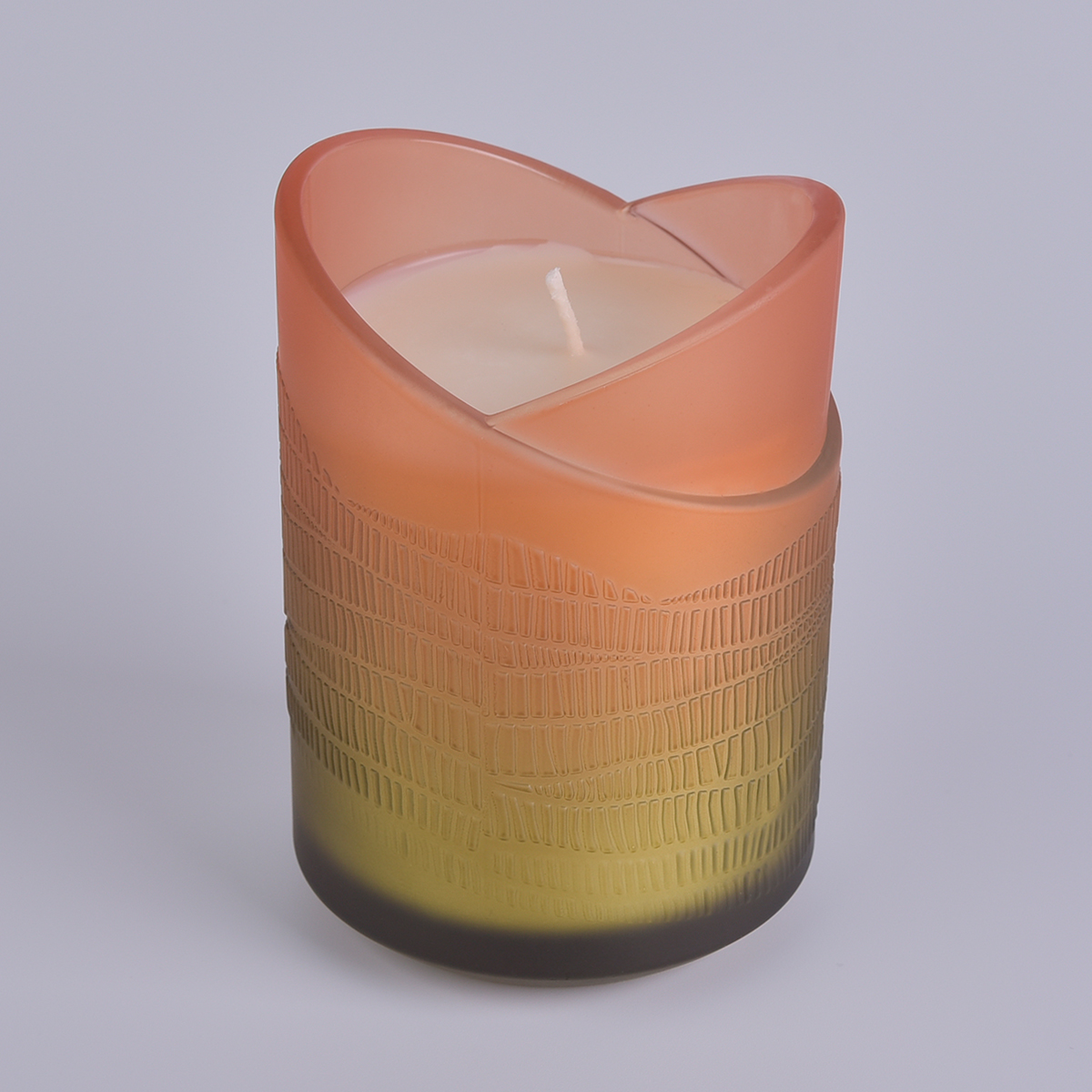 Herzförmiger Kerzenhalter aus Glas
