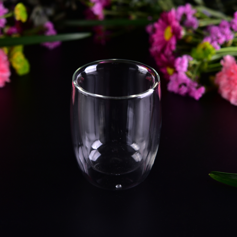 Copa de vidrio de whisky de doble pared resistente al calor