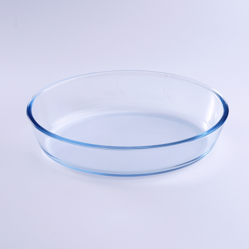 Placa de vidro assadeira redonda resistente ao calor