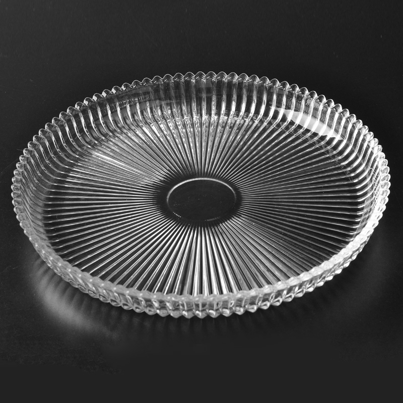 Clear Round Glass Plate With Wavy Edge