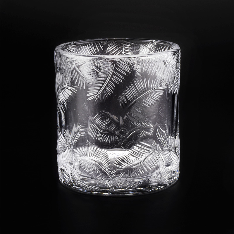 شمعة الزجاج الشفاف الراقية جرة 8 أوقية