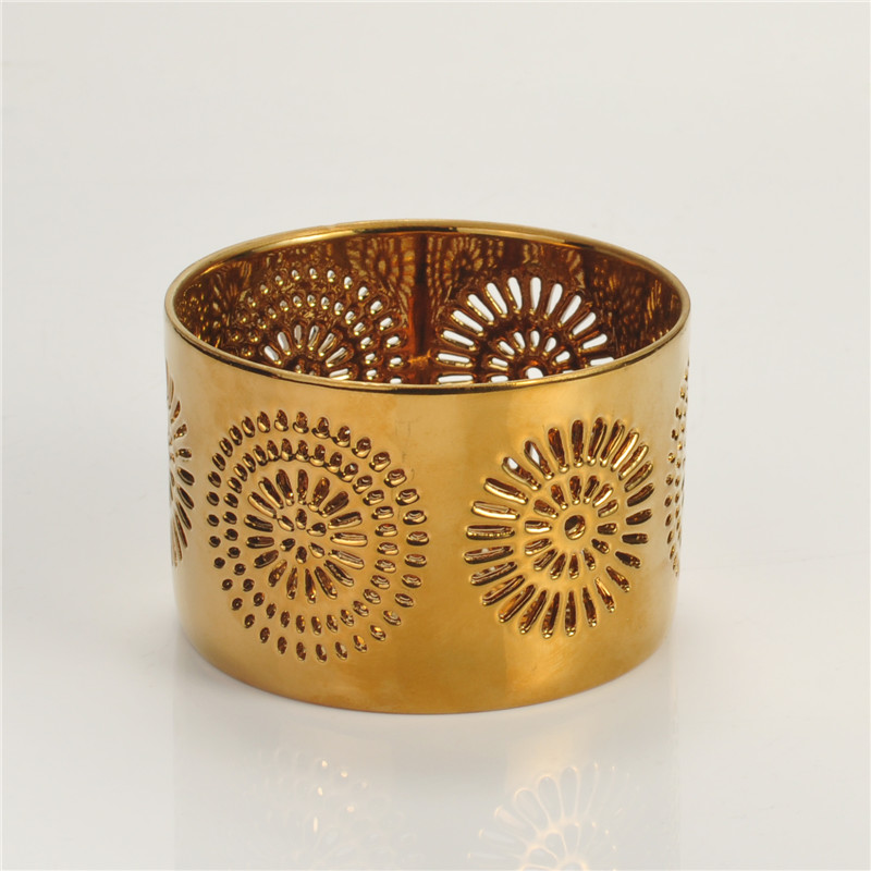 High quality copper electroplated ceramic candle holder