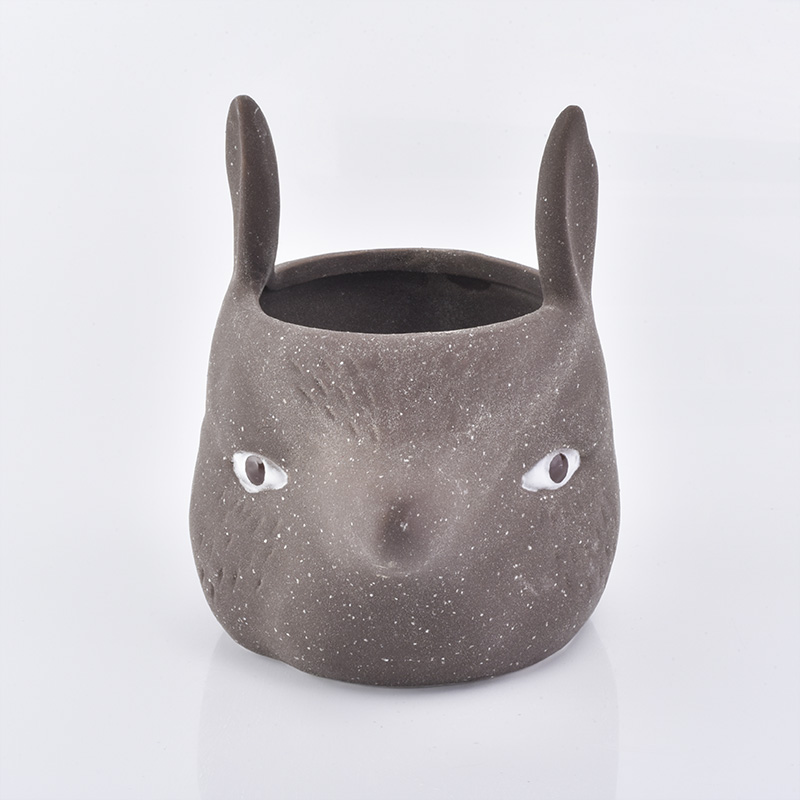 Alta qualidade criatividade cerâmica suporte de vela FOX forma recipiente de barro decoração de casa