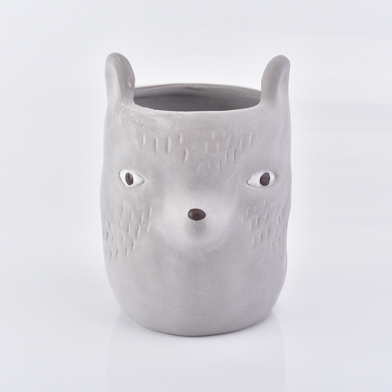Wysokiej jakości kreatywność ceramiczny świecznik biały niedźwiedź kształt gliny pojemnik dekoracja domu