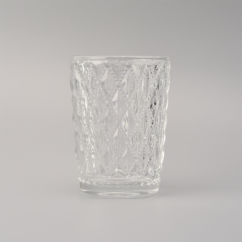 白い透明ガラスホルダーキャンドルカップ