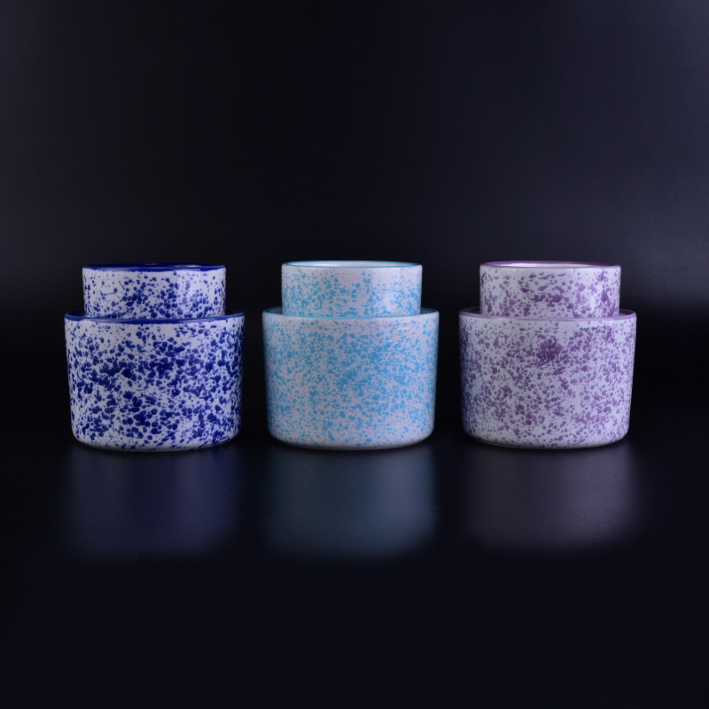 Home Hochzeit Dekorative Blue Pocking Keramik Kerzenhalter