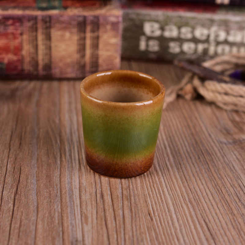 Home decor colorful transmutation glazing candle cup