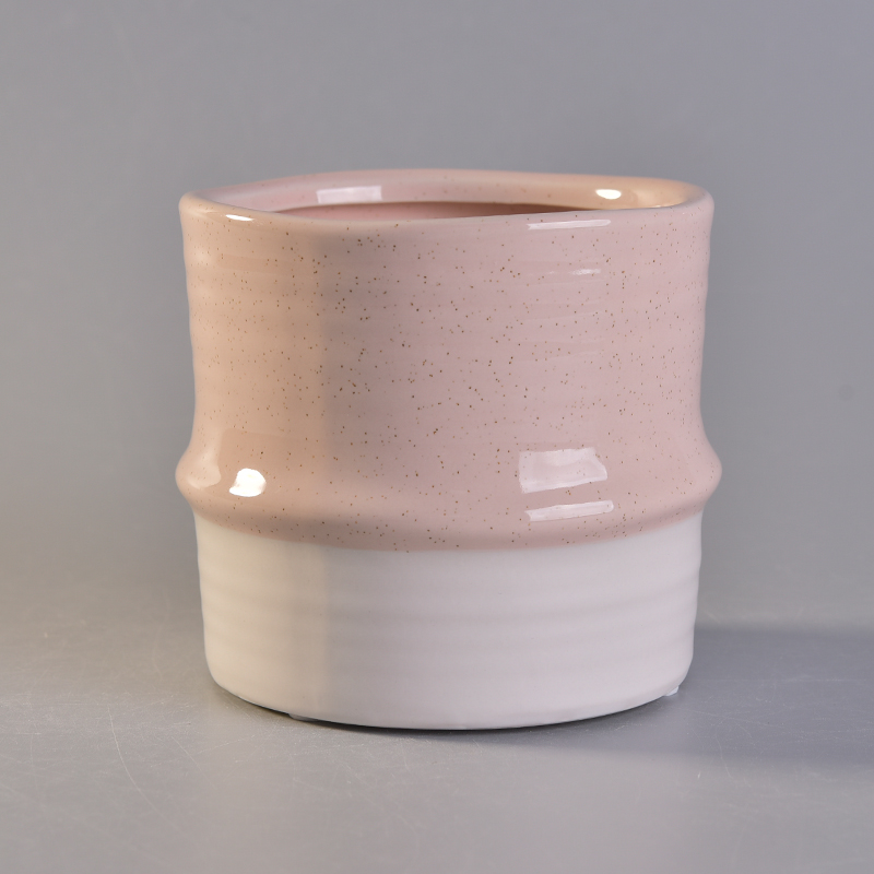 Candelero de cerámica decorativo del color de dos tonos casero