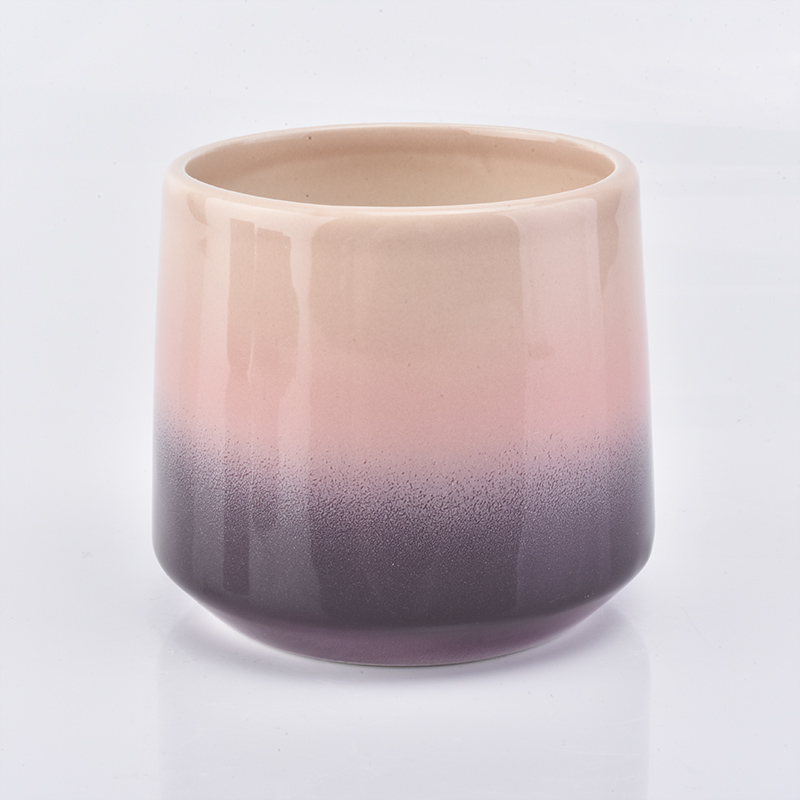 Mejor venta de lujo de dos colores de fondo redondo de cerámica candelabro 10 oz decoración del hogar caliente