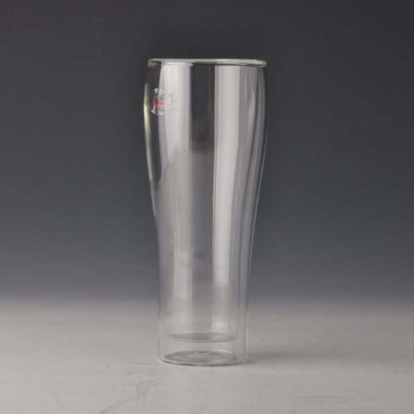 Hot mouth blown double wall beer glass cup wholesale
