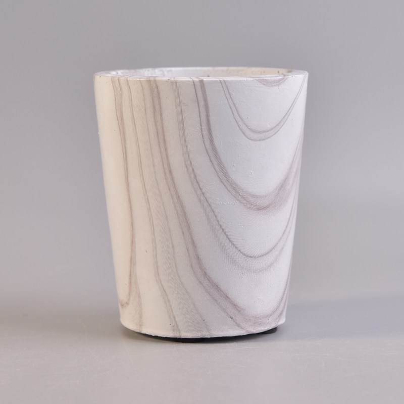 Hot popular taper marble concrete candle jar for home
