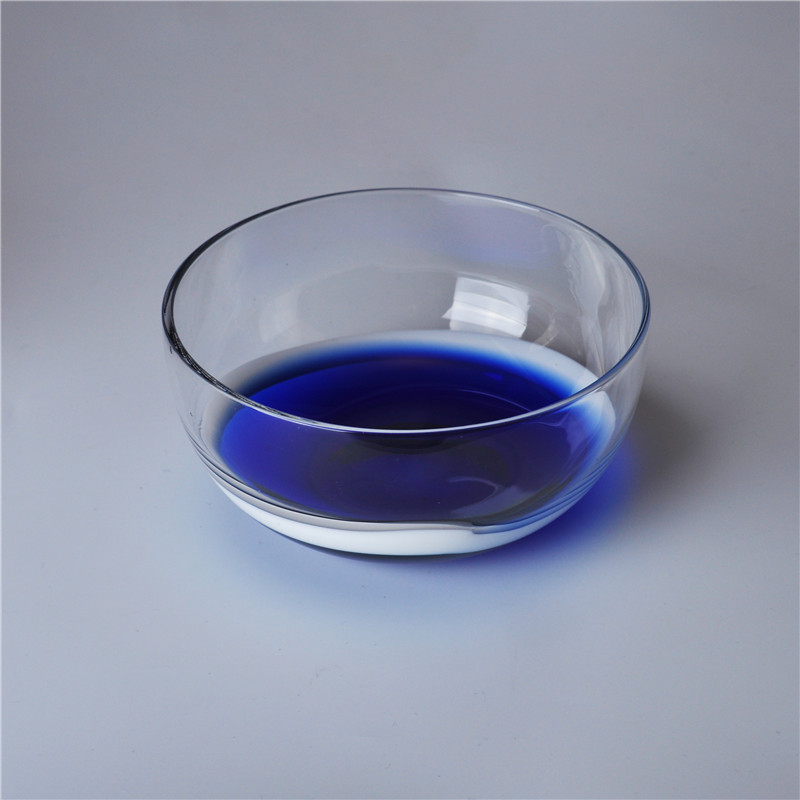 熱い販売の青い白い曇りの終わりの蝋燭のための固体ガラス容器