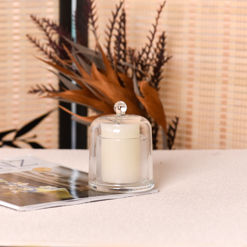 热销售透明玻璃蜡烛支架，用于带玻璃盖批发的香味蜡烛罐