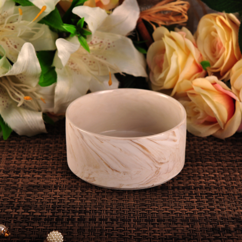 Hot sale matt white marble candle bowl for home fragrance