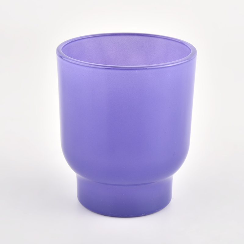 Vendite a caldo da 200 ml di cilindro a candela viola in vetro all'ingrosso