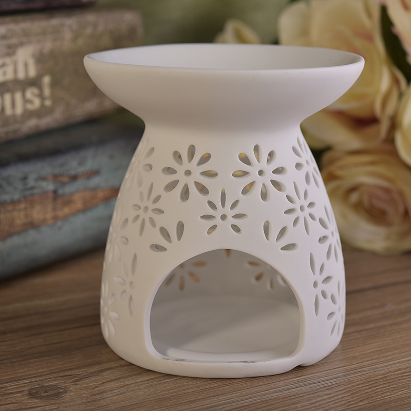 Hot selling white unique ceramic candle aroma burner