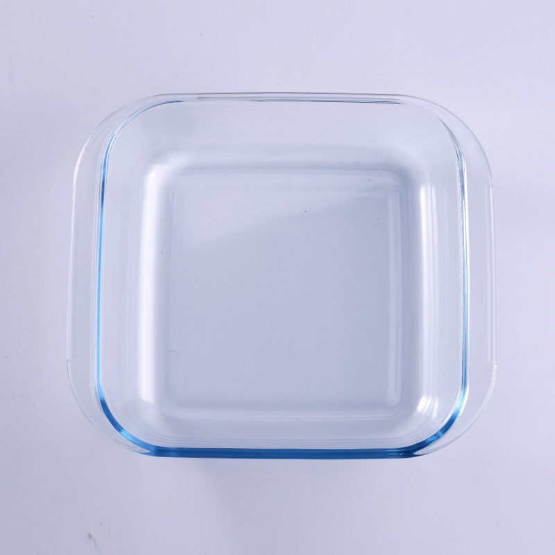 Square Household Heat Resistant Glass Plate With Handle