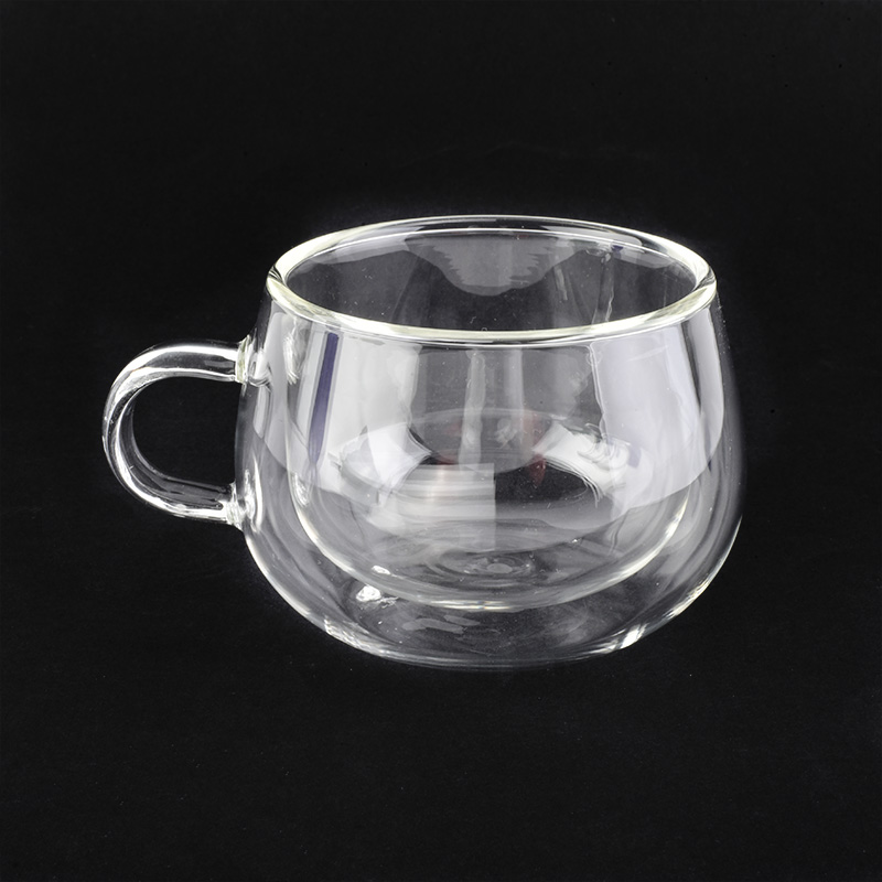 Pequeñas tazas de té de vidrio de doble pared de borosilicato de alta pared del hogar