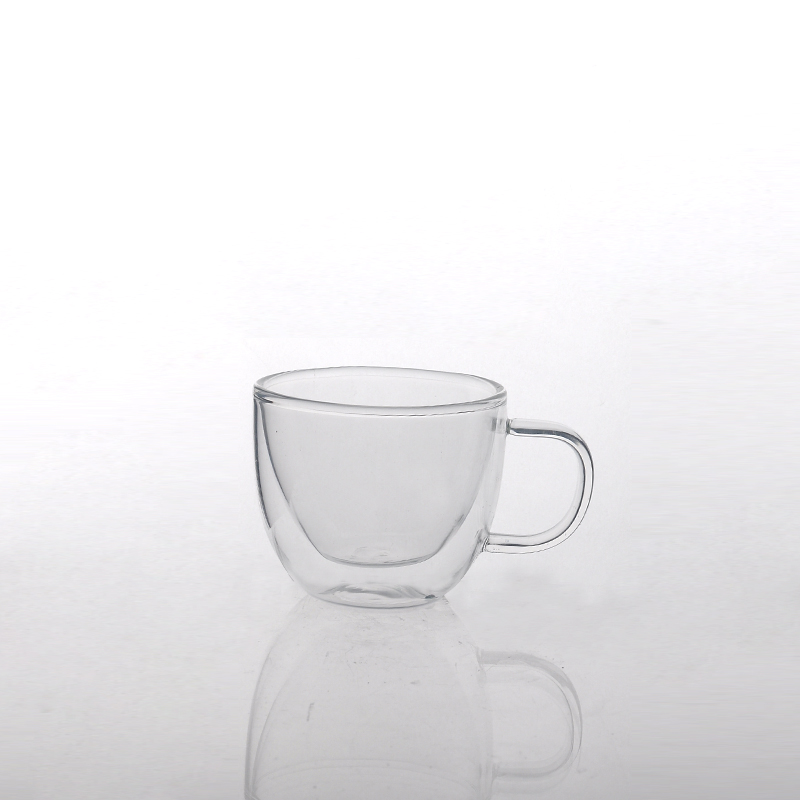 Mug en verre à double paroi en borosilicate lavable au lave-vaisselle