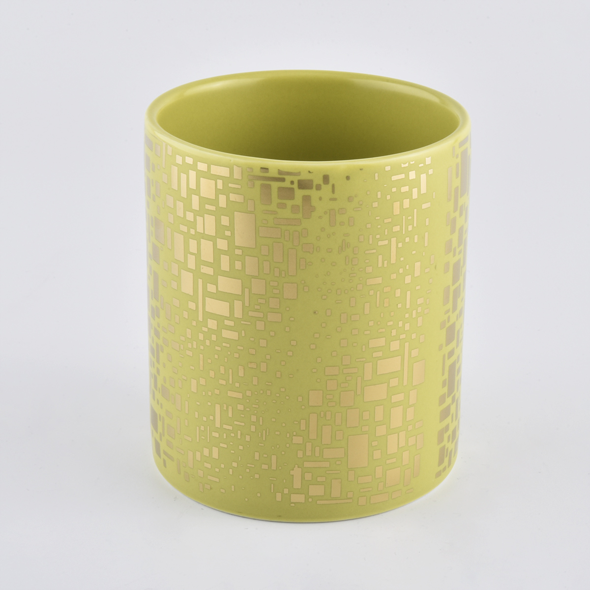 LOGOTIPO personalizado porcelana reta cerâmica jarra de vela com tampa