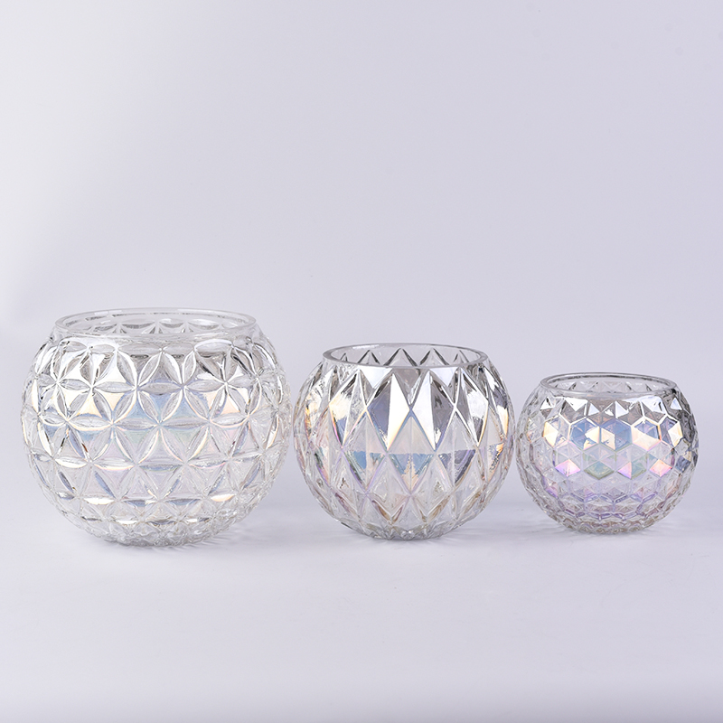 大きな真珠の白いガラスのボールの花瓶の卸売