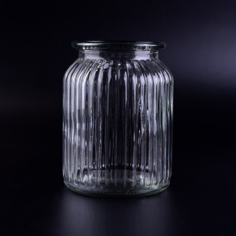 Large round strip container mason glass jar