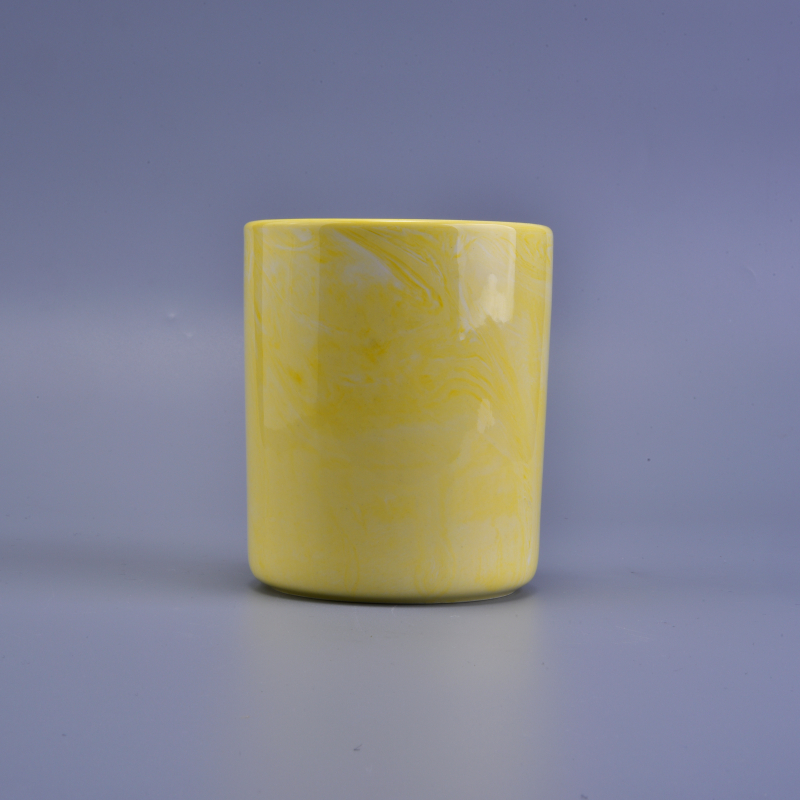 Lungo cilindro rotondo smalto candela ceramica vaso