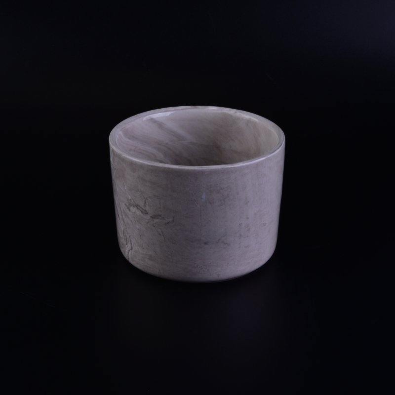 Low MOQ Cylinder Colored Glaze Ceramic Candle Jar