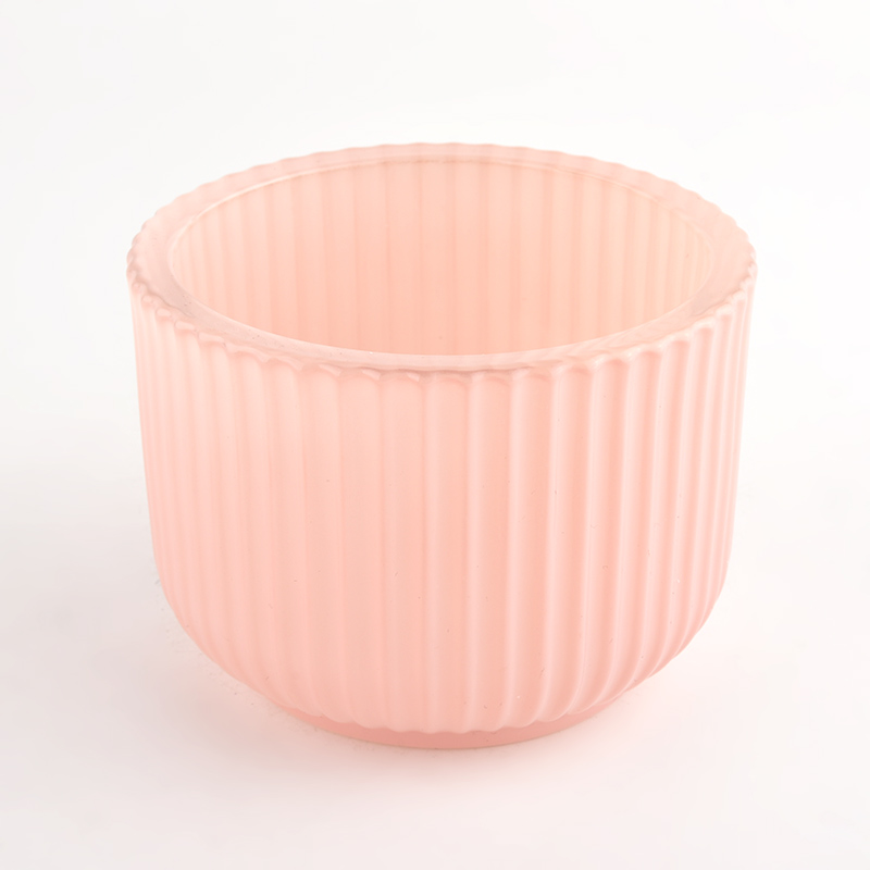 Luxury 12 oz Rose Stripe Verre Verre Vessels For Candles Fournisseur