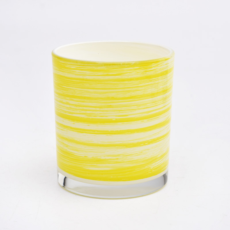 Distribuidor de vela de vela de vidrio de vela de pintura a mano de jarra de vidrio de 300 ml