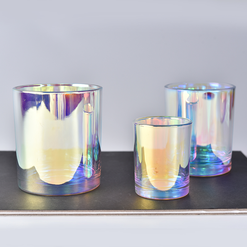 Castiçal de vidro luxuoso 6OZ 8OZ 10OZ dos efeitos holográficos