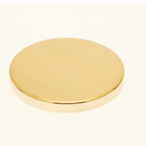 Coperchio in metallo dorato di lusso con barattolo di vetro