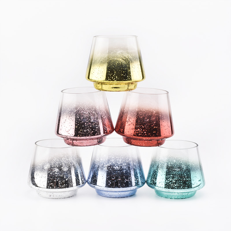 Luxus-Quecksilber-Glaskerzengläser für Dekor