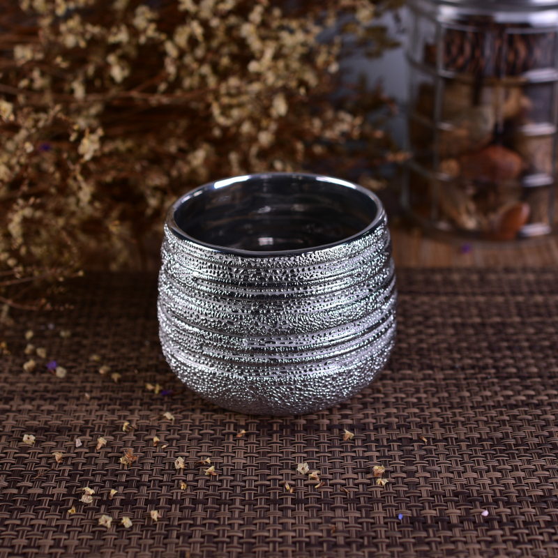 Luksusowy srebrny cylinder Dolomite Ceramiczny świecznik