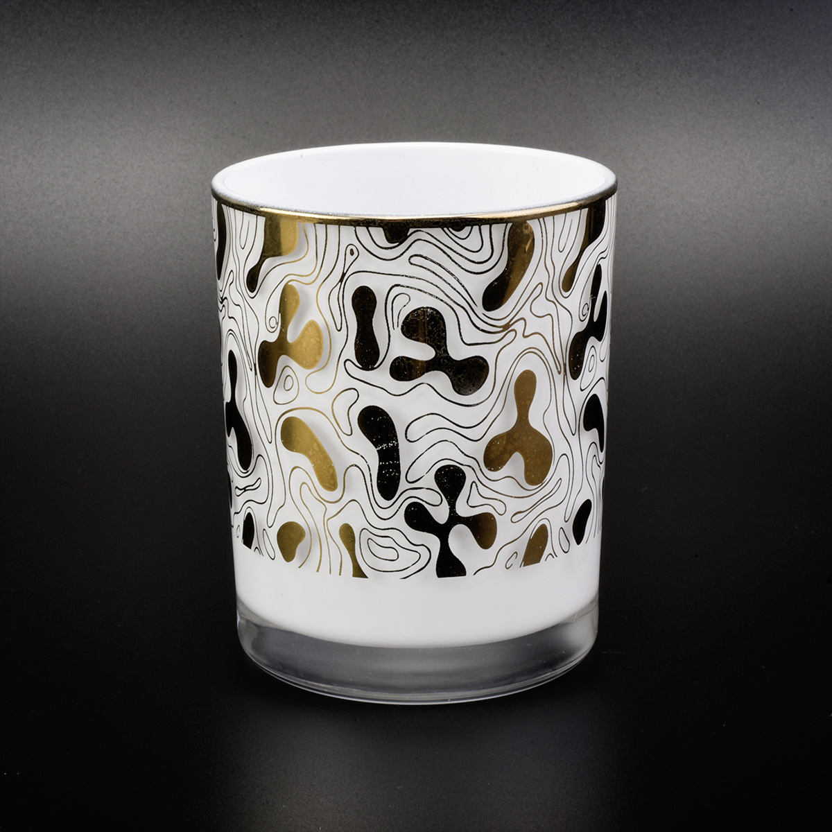 Vaso di vetro bianco di lusso per la produzione di candele all'ingrosso