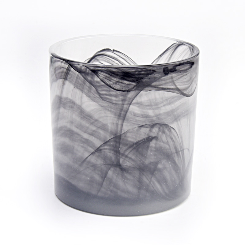 Luxus schwarzes Glas Neues Design Kerzenglas Großhandel