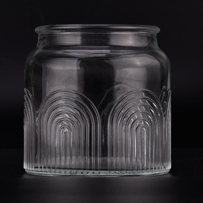 Luksusowy Clear Glass Candle Jar 580 ml Custom Gift