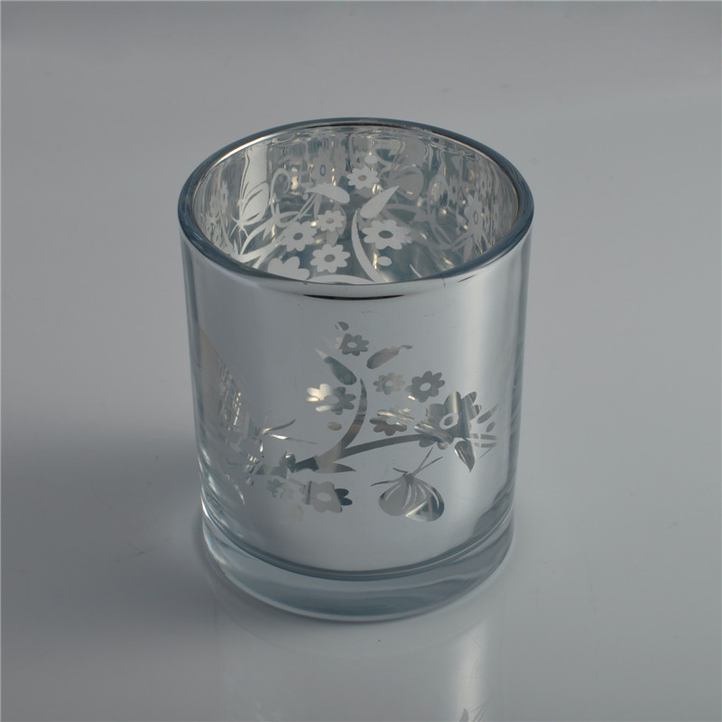 Galvanoplastia Lujo votiva láser frasco de vidrio vela